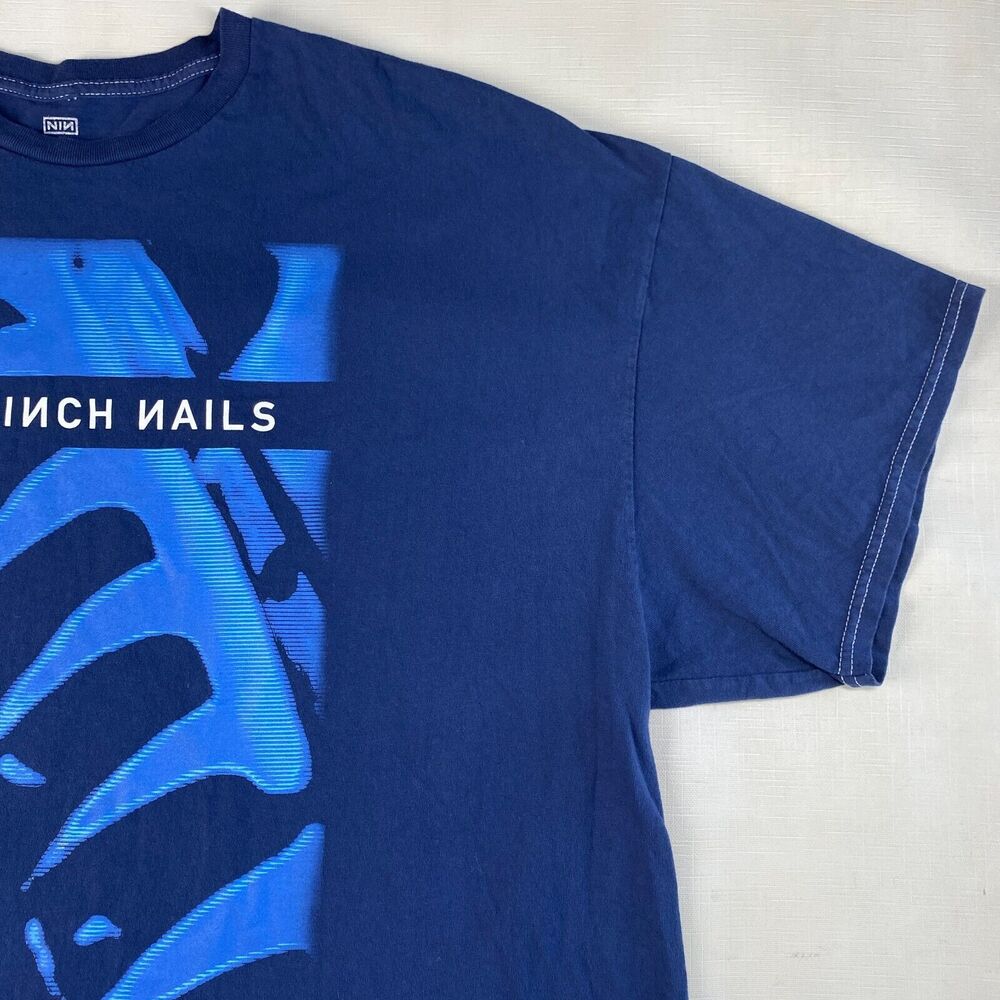 Vintage Nine Inch Nails OFFICIAL Pretty Hate Machine Blue T-Shirt! 90s XXXL 3XL - Picture 7 of 16